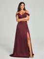 A-line/Princess Sweetheart Sweep Train Sleeveless Silk Like Satin Bridesmaid Dress