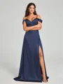 A-line/Princess Sweetheart Sweep Train Sleeveless Silk Like Satin Bridesmaid Dress