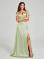 A-line/Princess Sweetheart Sweep Train Sleeveless Silk Like Satin Bridesmaid Dress