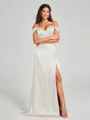 A-line/Princess Sweetheart Sweep Train Sleeveless Silk Like Satin Bridesmaid Dress