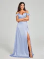A-line/Princess Sweetheart Sweep Train Sleeveless Silk Like Satin Bridesmaid Dress