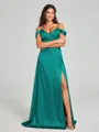 A-line/Princess Sweetheart Sweep Train Sleeveless Silk Like Satin Bridesmaid Dress