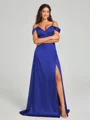 A-line/Princess Sweetheart Sweep Train Sleeveless Silk Like Satin Bridesmaid Dress