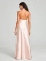 Sheath/Column Halter Floor-Length Sleeveless Silk Like Satin Bridesmaid Dress