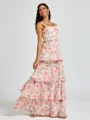 A-line Straps Cascading Ruffles Floor-Length Bridesmaid Dress