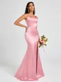 Sheath Square Floor-Length Silk Like Satin Bridesmaid Dress