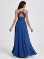 A-line Spaghetti Straps Sash/Ribbon/Belt Floor-Length Chiffon Bridesmaid Dress
