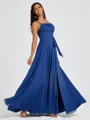 A-line Spaghetti Straps Sash/Ribbon/Belt Floor-Length Chiffon Bridesmaid Dress