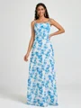 A-line Spaghetti Straps Floor-Length Bridesmaid Dress