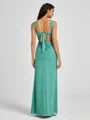 Sheath Square Pleated Floor-Length Chiffon Bridesmaid Dress