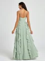 A-line V-neck Ruffles Floor-Length Chiffon Bridesmaid Dress