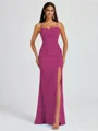 Sheath Spaghetti Straps Pleated Floor-Length Chiffon Bridesmaid Dress