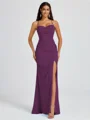 Sheath Spaghetti Straps Pleated Floor-Length Chiffon Bridesmaid Dress