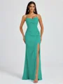 Sheath Spaghetti Straps Pleated Floor-Length Chiffon Bridesmaid Dress