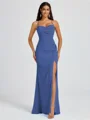 Sheath Spaghetti Straps Pleated Floor-Length Chiffon Bridesmaid Dress
