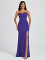 Sheath Spaghetti Straps Pleated Floor-Length Chiffon Bridesmaid Dress
