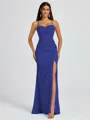 Sheath Spaghetti Straps Pleated Floor-Length Chiffon Bridesmaid Dress