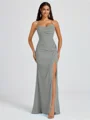 Sheath Spaghetti Straps Pleated Floor-Length Chiffon Bridesmaid Dress