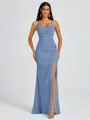 Sheath Spaghetti Straps Pleated Floor-Length Chiffon Bridesmaid Dress