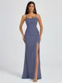 Sheath Spaghetti Straps Pleated Floor-Length Chiffon Bridesmaid Dress