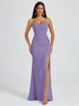Sheath Spaghetti Straps Pleated Floor-Length Chiffon Bridesmaid Dress