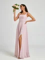 A-line Square Floor-Length Chiffon Bridesmaid Dress