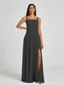 A-line Square Floor-Length Chiffon Bridesmaid Dress