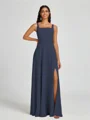 A-line Square Floor-Length Chiffon Bridesmaid Dress