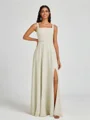 A-line Square Floor-Length Chiffon Bridesmaid Dress