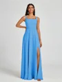 A-line Square Floor-Length Chiffon Bridesmaid Dress