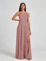 A-line Square Floor-Length Chiffon Bridesmaid Dress