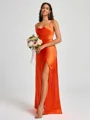 A-line Spaghetti Straps Floor-Length Silk Like Satin Bridesmaid Dress