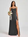 A-line Spaghetti Straps Floor-Length Silk Like Satin Bridesmaid Dress
