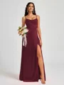A-line Spaghetti Straps Floor-Length Silk Like Satin Bridesmaid Dress