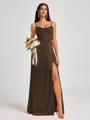 A-line Spaghetti Straps Floor-Length Silk Like Satin Bridesmaid Dress