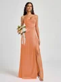 A-line Spaghetti Straps Floor-Length Silk Like Satin Bridesmaid Dress