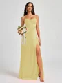 A-line Spaghetti Straps Floor-Length Silk Like Satin Bridesmaid Dress