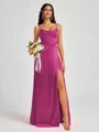 A-line Spaghetti Straps Floor-Length Silk Like Satin Bridesmaid Dress