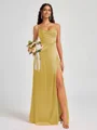 A-line Spaghetti Straps Floor-Length Silk Like Satin Bridesmaid Dress