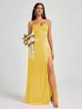 A-line Spaghetti Straps Floor-Length Silk Like Satin Bridesmaid Dress