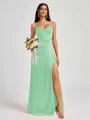 A-line Spaghetti Straps Floor-Length Silk Like Satin Bridesmaid Dress