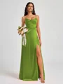 A-line Spaghetti Straps Floor-Length Silk Like Satin Bridesmaid Dress