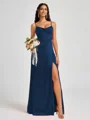 A-line Spaghetti Straps Floor-Length Silk Like Satin Bridesmaid Dress