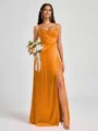 A-line Spaghetti Straps Floor-Length Silk Like Satin Bridesmaid Dress
