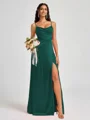 A-line Spaghetti Straps Floor-Length Silk Like Satin Bridesmaid Dress