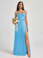 A-line Spaghetti Straps Floor-Length Silk Like Satin Bridesmaid Dress
