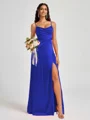 A-line Spaghetti Straps Floor-Length Silk Like Satin Bridesmaid Dress