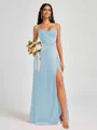 A-line Spaghetti Straps Floor-Length Silk Like Satin Bridesmaid Dress