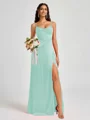 A-line Spaghetti Straps Floor-Length Silk Like Satin Bridesmaid Dress