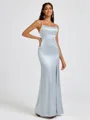 Sheath Spaghetti Straps Floor-Length Silk Like Satin Bridesmaid Dress
